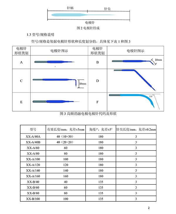 消融電極高頻消融電刀產(chǎn)品技術要求(圖3)